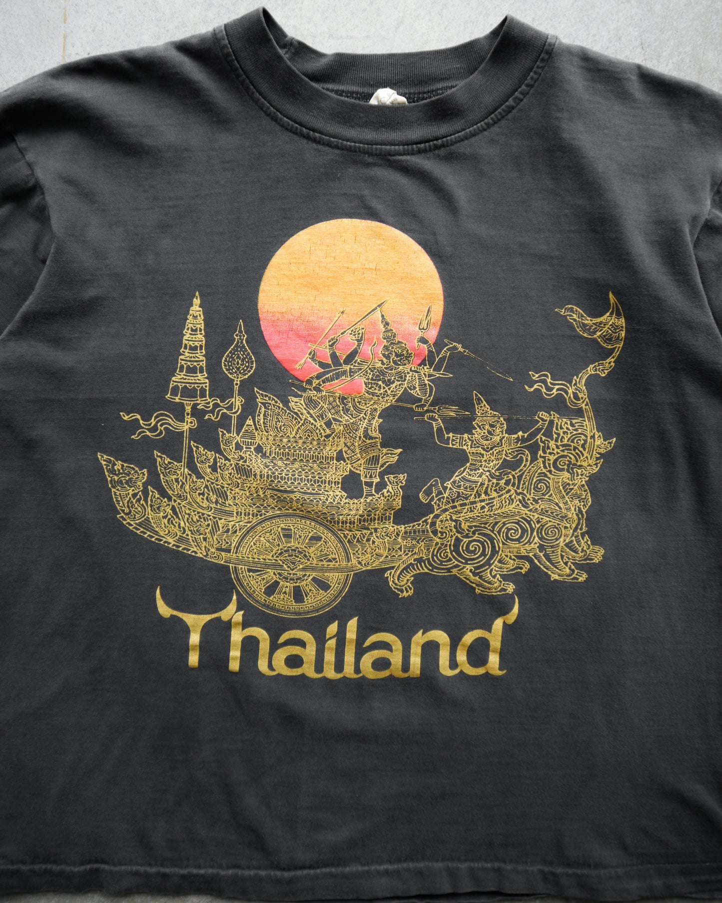 90s Boxy “Thailand” Faded Black Tee (M/L)