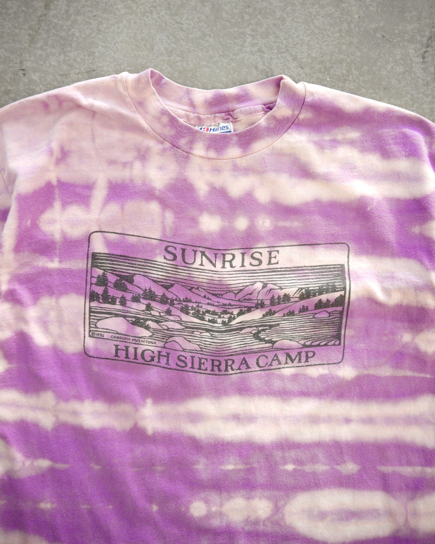 80s Heavyweight Boxy “Sunrise Camp” Tie Dye Tee (L)