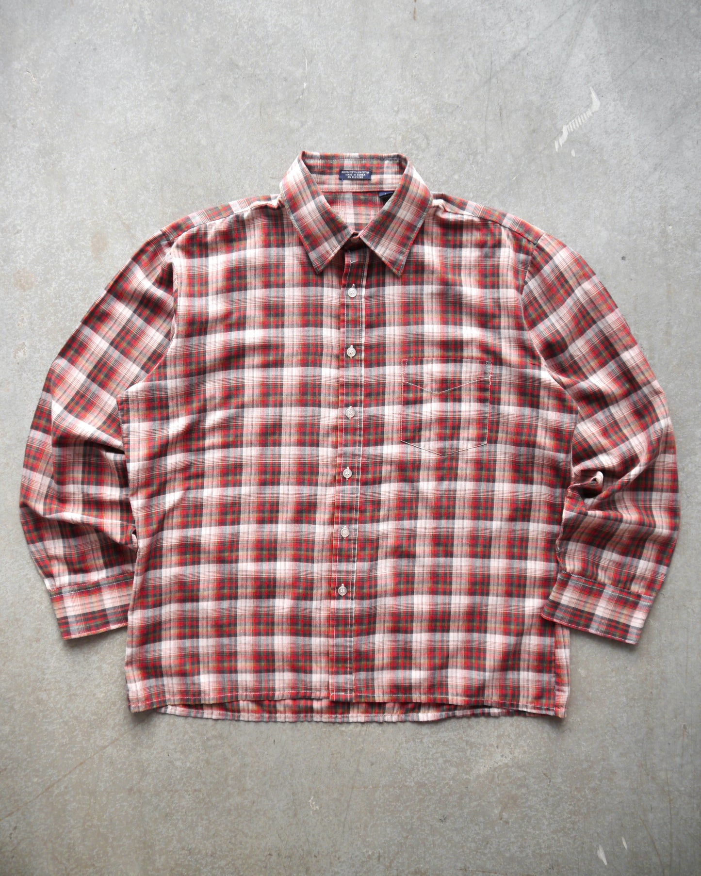 90s Boxy Plaid Button Up Shirt (M/L)