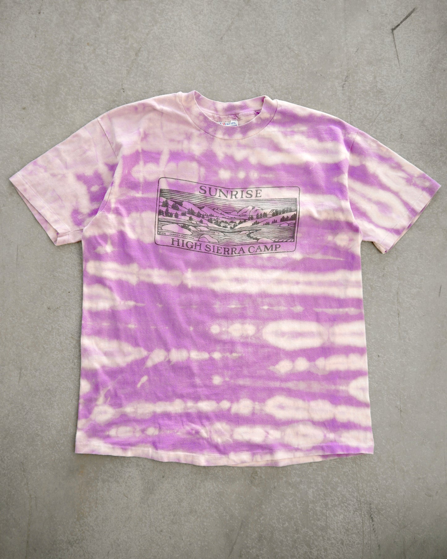80s Heavyweight Boxy “Sunrise Camp” Tie Dye Tee (L)
