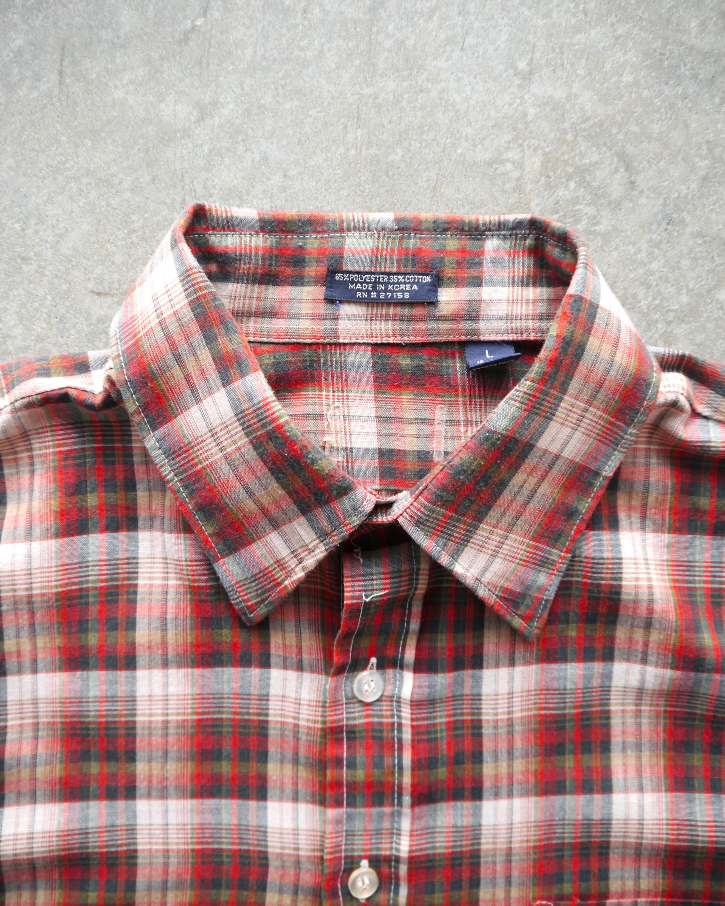 90s Boxy Plaid Button Up Shirt (M/L)