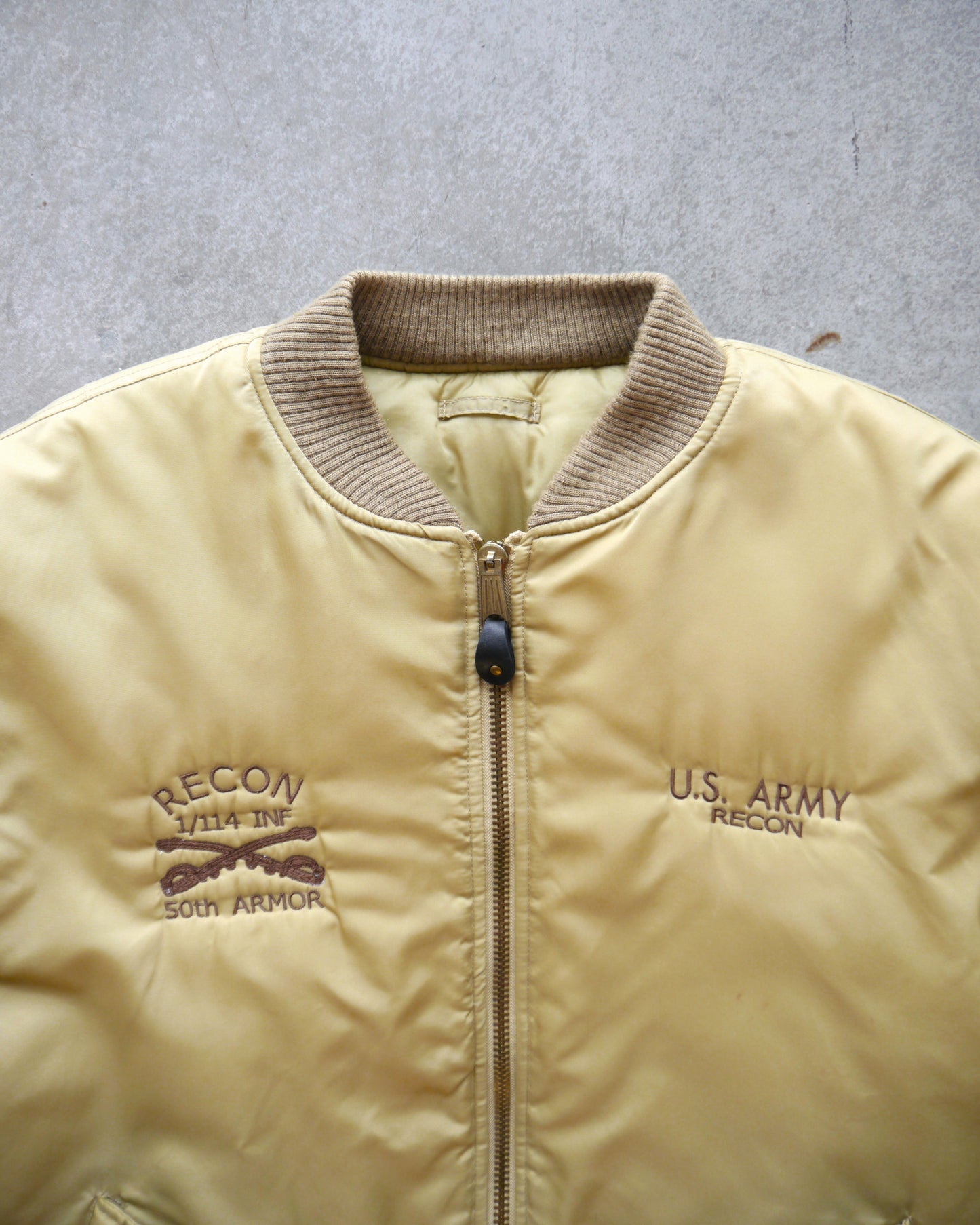 90s Boxy Army Recon Nylon Bomber Jacket (XL)