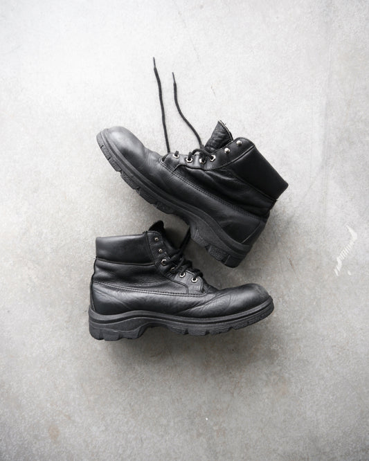 90s Black Leather Lug Sole Work Boots (10.5)