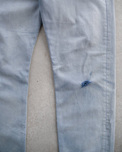 90s Levi’s 501 Sun Faded Dusk Blue Released Hem Jeans (34x31)