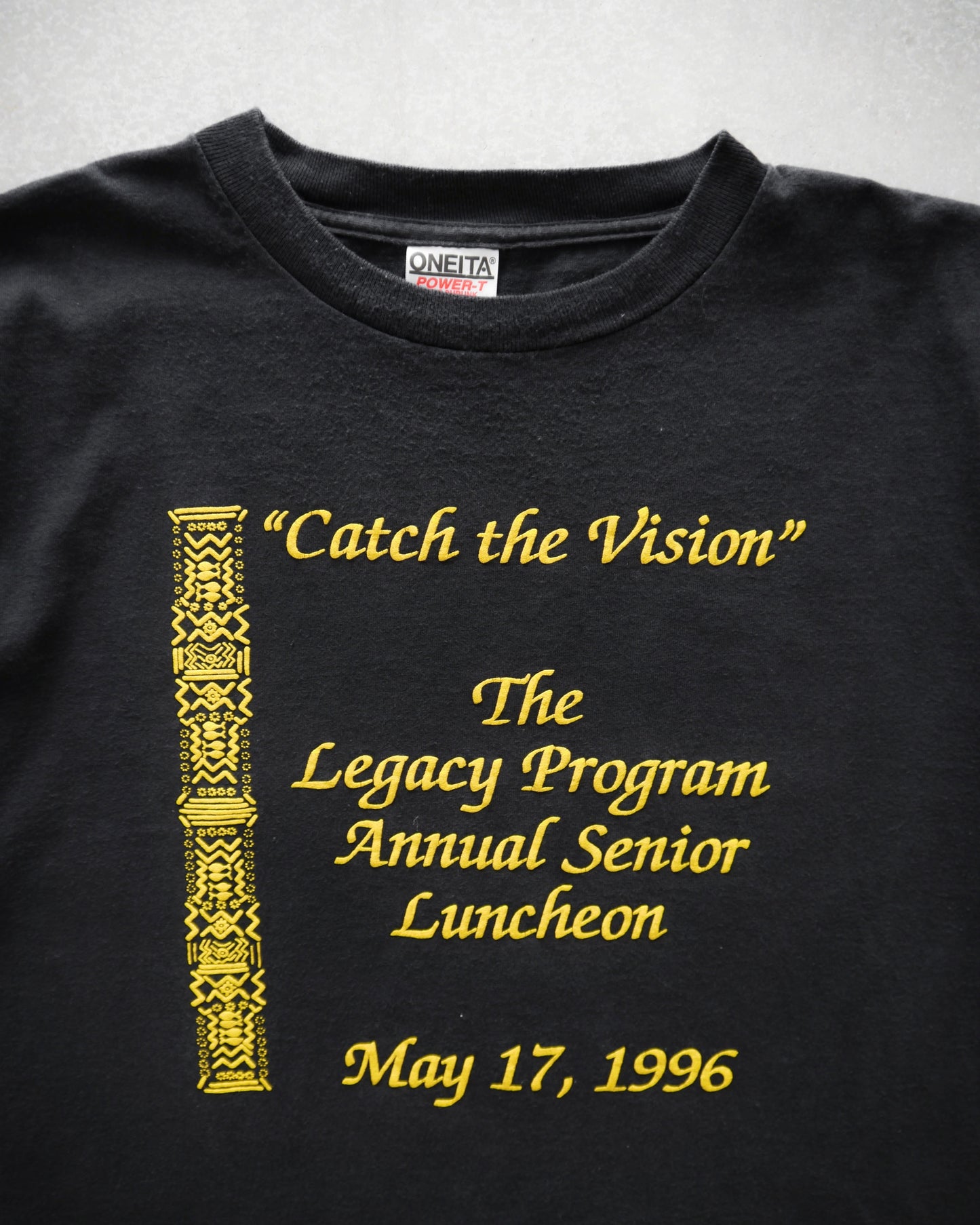90s “Catch the Vision” Boxy Black Tee (XL)