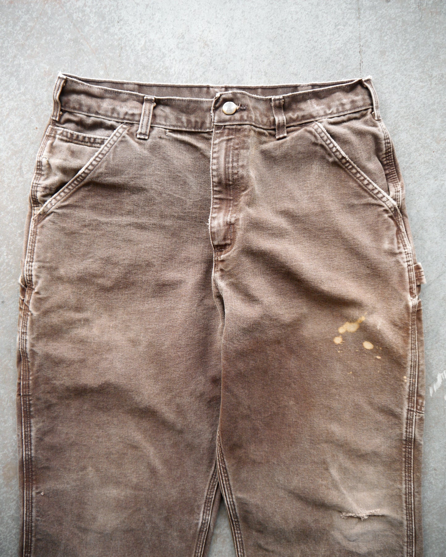 90s Carhartt Thrashed Faded Brown Work Pants (33x29)