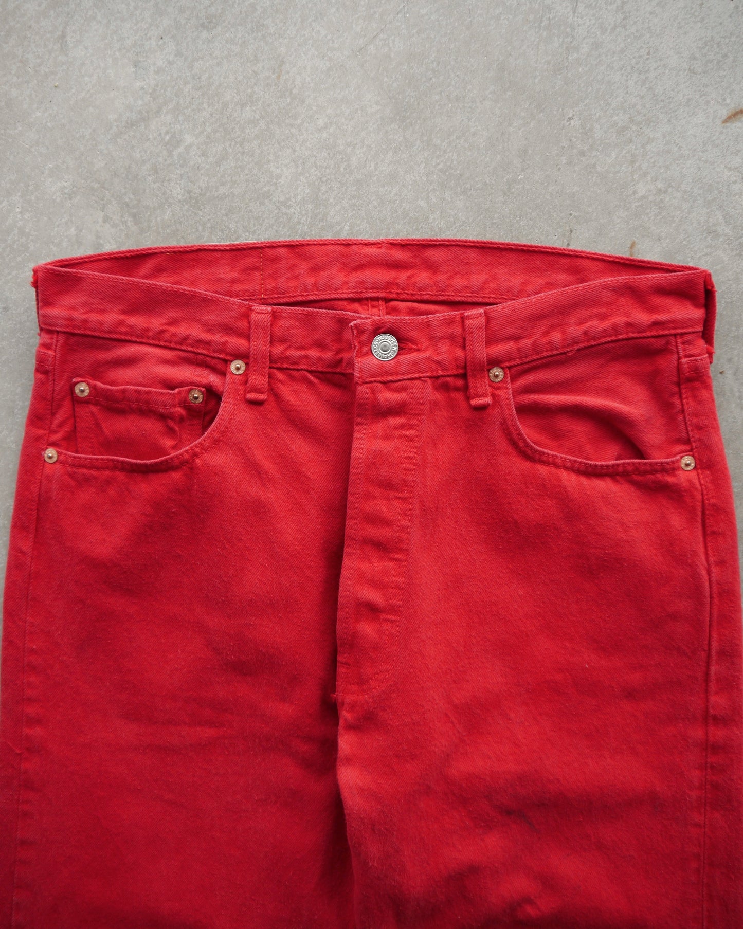 90s Levi’s 501 Red Denim Jeans (33x34)
