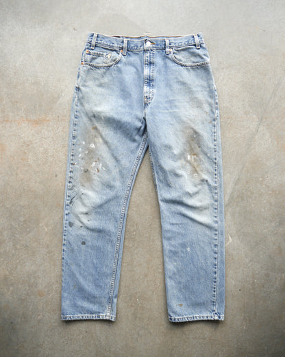 90s Levi’s 505 Light Wash Painter Jeans (36x32)