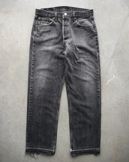 90s Levi’s 501 Faded Black Released Hem Jeans (32x30)