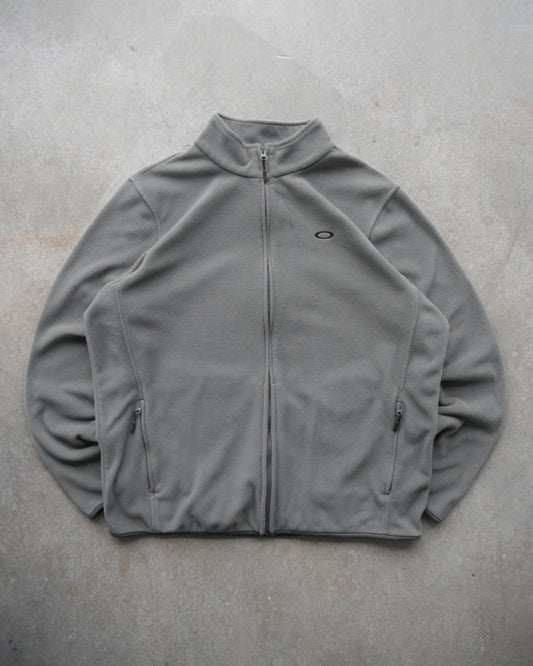 2000s Oakley Dark Grey Full Zip Fleece Jacket (XL)