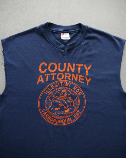 90s “County Attorney” Boxy Cutoff Tee (XL)